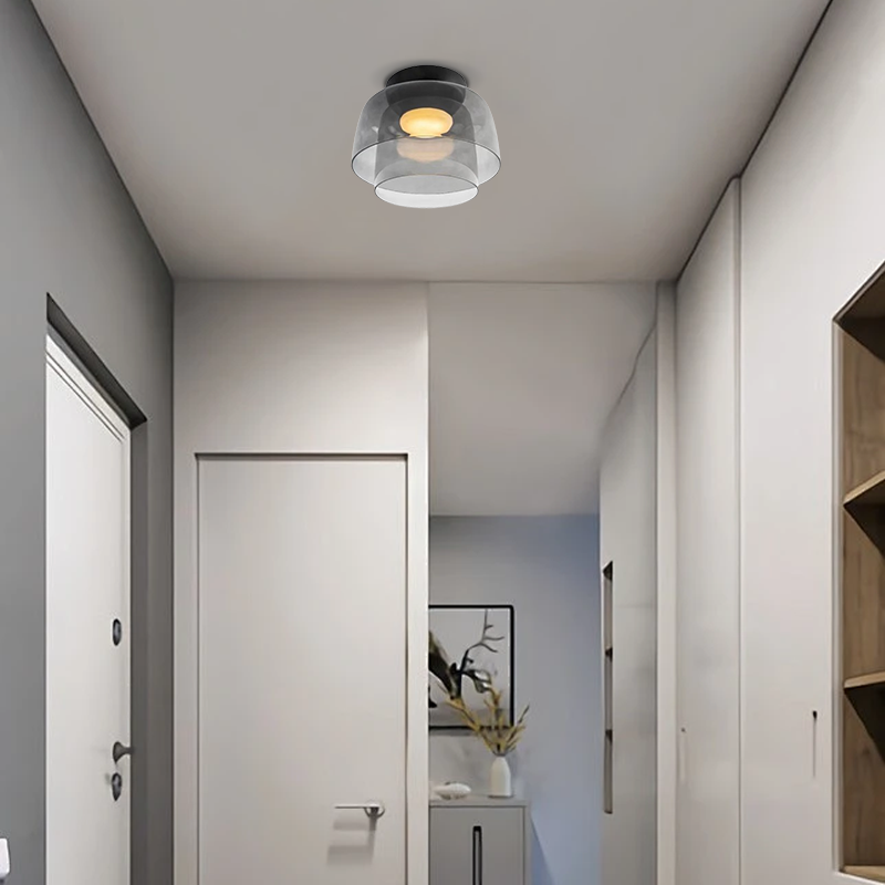 Modern Glass Gray Ceiling_Light Hallway 2 Layer